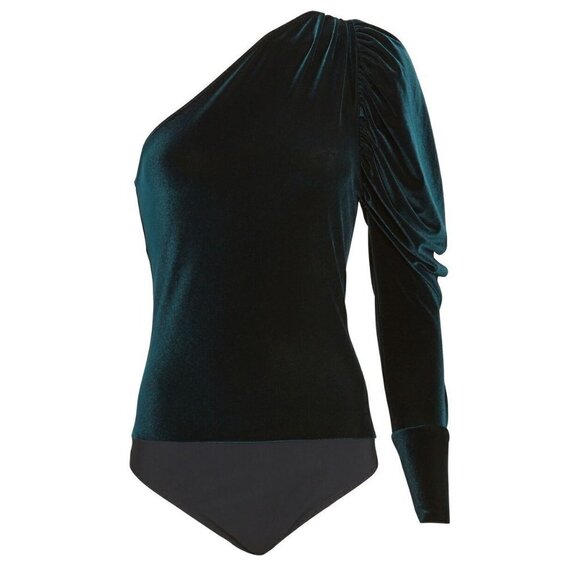 ALIX NYC Dakota Velvet Bodysuit in Jasper Large New Womens Top Blouse - Picture 13 of 15